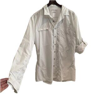 Eddie Bauer UFP long sleeve sport shirt white, Large Tall, outdoor, activewear,